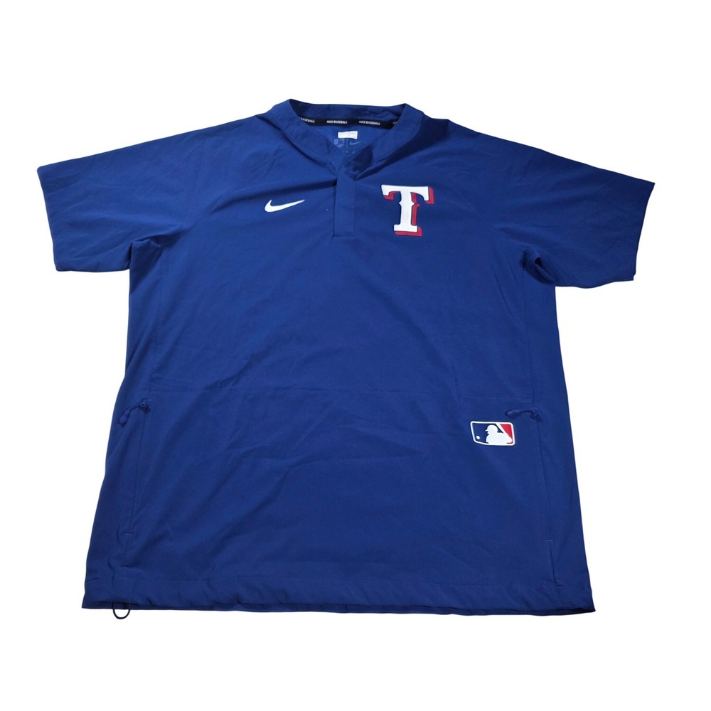 Nike Texas Rangers MLB Authentic Collection Blue Pullover Windbreaker Mens XL